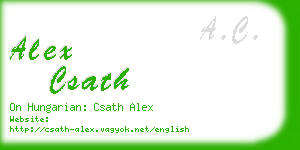 alex csath business card